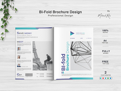 Corporate Bi Fold Brochure Design branding brochure brochure design character clean design identity illustration illustrator logo tri fold typography