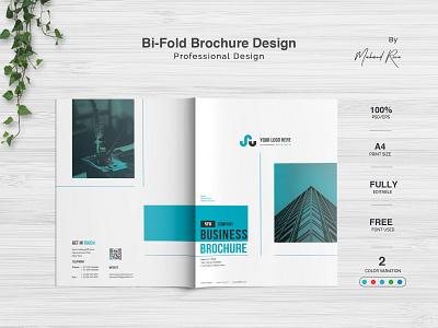 Bi Fold Brochure Design branding brochure character clean design flyer illustration illustrator lettering logo poster typography