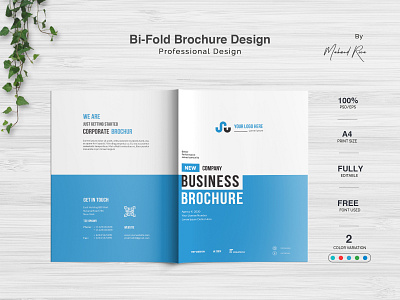 Bi Fold Brochure Design bi fold branding business card character design identity illustration illustrator lettering mockup mockup psd typography
