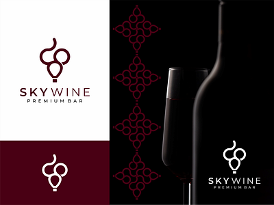 SKY WINE branding branding design clean logo company logo design logo logo design minimalist logo modern logo proffesional logo