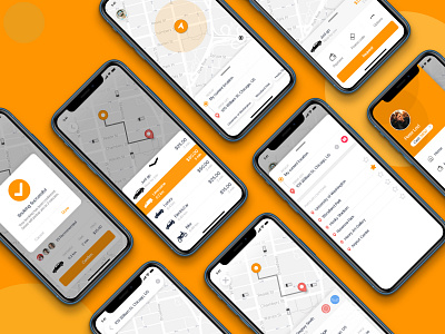 Attractive Taxi App UI Kit for iOS