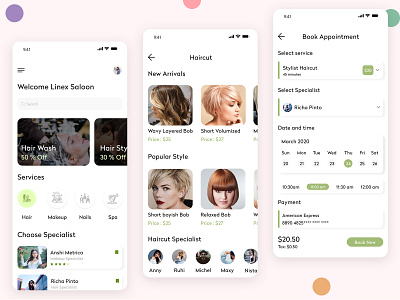 Saloon & Spa Booking App app clone app design app development app development company app ui appointment booking booking app hair care haircut hairstyle makeup app mobile app mobile app design saloon saloon booking spa spa logo