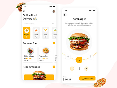 Fresh Food Delivery App app clone app design app development app ui burgers design food food app food delivery food delivery app food delivery application food design food truck foodie mobile app design online food online store pasta pizza symbol