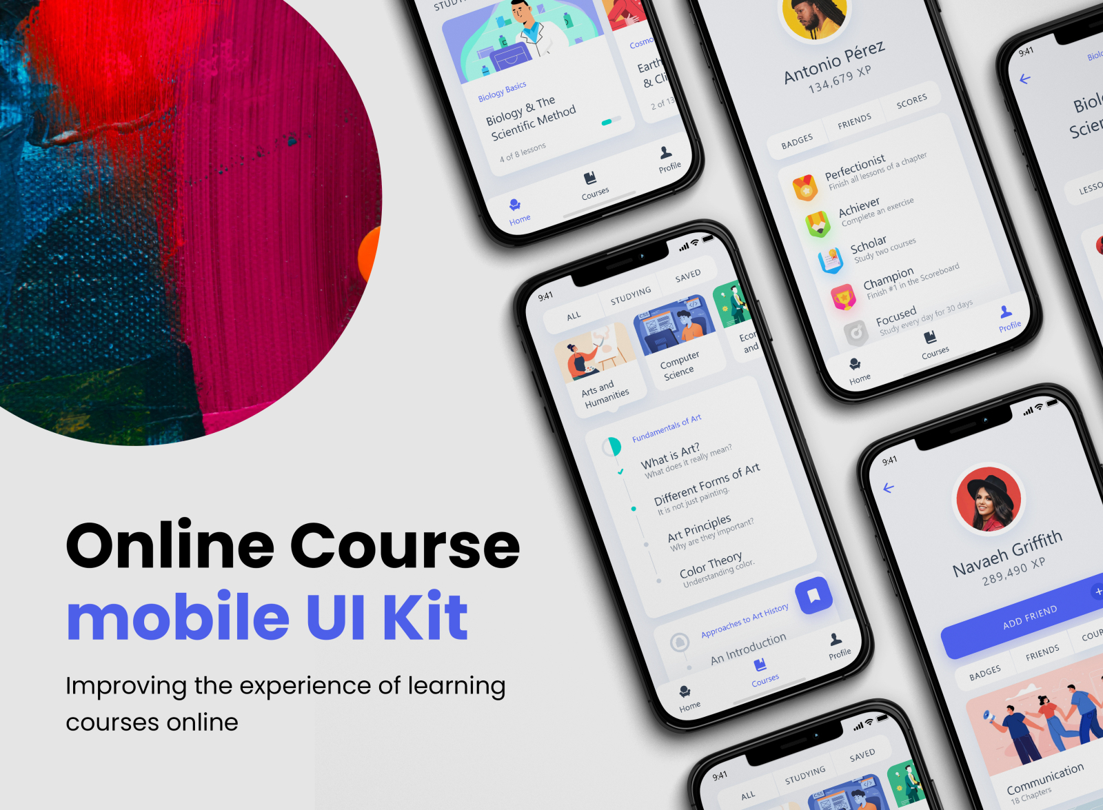 Online Course Mobile UI kit by aPurple on Dribbble