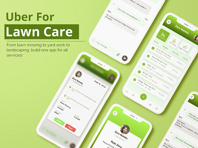 Uber for lawn Care App UI