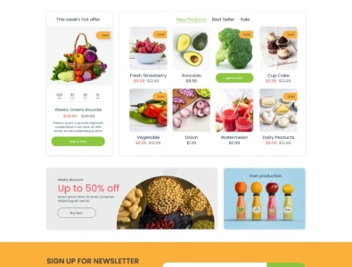 Grocery Delivery Website UI by aPurple on Dribbble