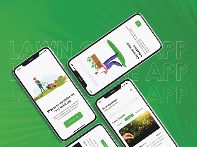 Lawncare App UI Design app clone app design app development app ui design illustration lawn care mobile app mobile app design uber for lawn uber for lawn care ui