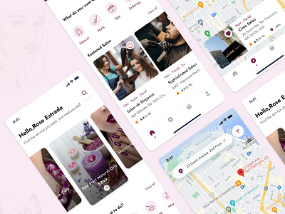 Beauty Saloon App UI Design app clone app design app development app ui design illustration logo mobile app mobile app design uber for beuty apps ui