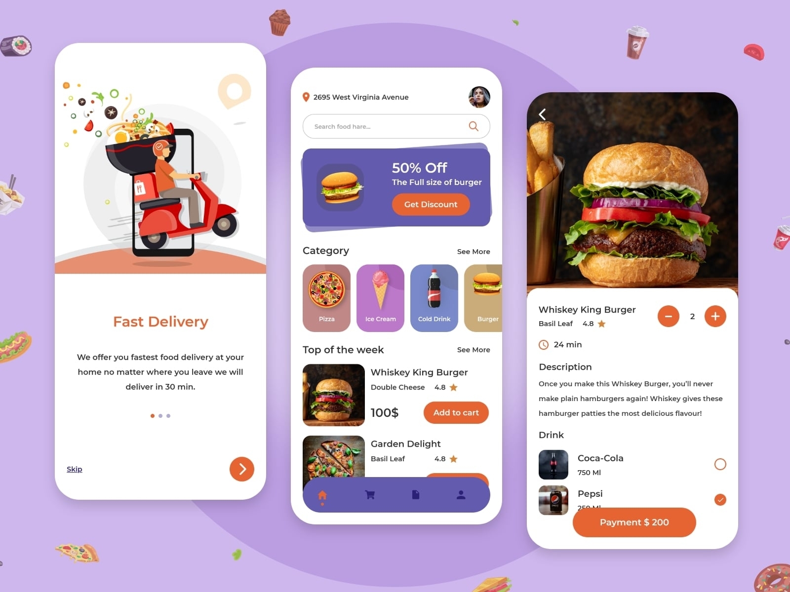 Best Food Delivery App UI Design by aPurple on Dribbble