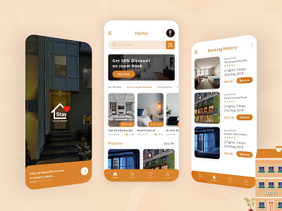 Hotel Booking 🏨 App UI Design airbnb app ui airbnb clone app app clone app design app development app ui design hotel booking app illustration mobile app mobile app design