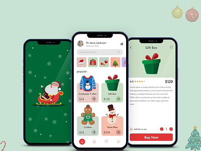 Secret Santa App UI Design for Android and iOs 🎄🎁 app clone app design app development app ui clone app solutions ecommerce app development mobile app mobile app design online shopping app