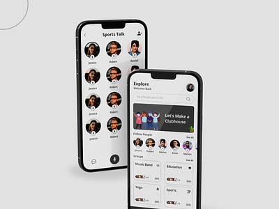 Clubhouse Mobile App UI Design