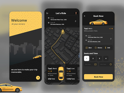 Cab 🚕 Booking App UI Kit app clone app design app development app ui cab booking app graphic design illustration mobile app mobile app design online taxi booking online taxi booking app design taxi booking app taxi booking app ui