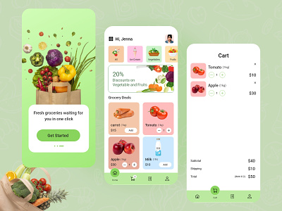 Grocery Delivery App UI Design app clone app design app development graphic design grocery delivery app illustration mobile app mobile app design online grocery app
