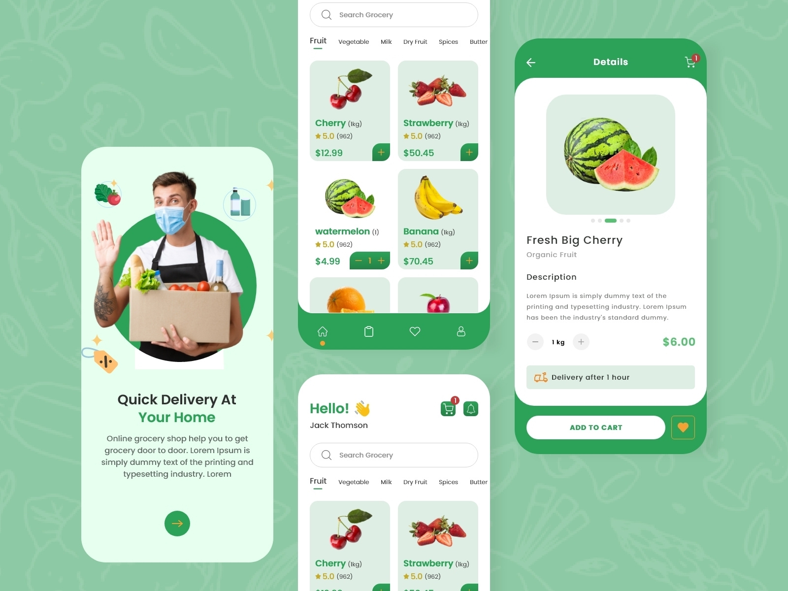 Grocery Delivery App UI Design by aPurple on Dribbble