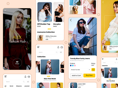 Multi-Vendor eCommerce App Solutions app development app ui ecommerce app ecommerce app design fashion app fashion illustration illustration mobile app design online shop online shopping online store