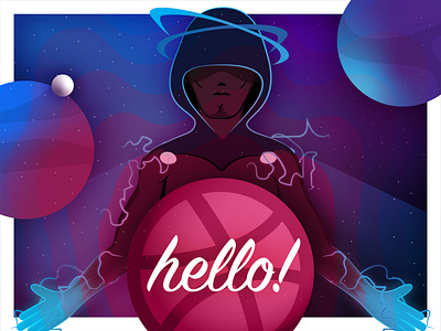 Hello Dribbble animation app branding character design design illustration logo vector