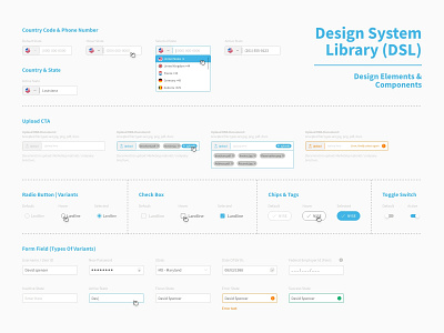 DSL - Design System Library branding illustration typography ui ux vector