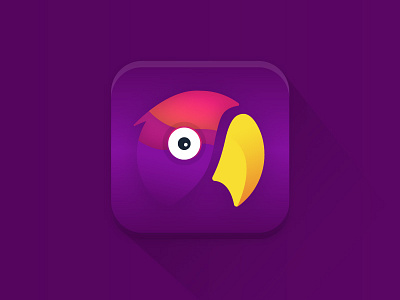 Tookee animals app gradient icon parrot purple tookee