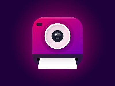 Camera icon app application camera gradient icon ios iphone logo polaroid purple
