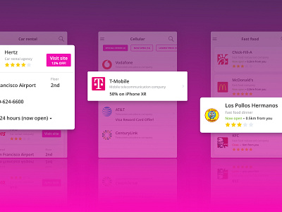 Cards UI app application cards gradient ios iphone provider purple ui