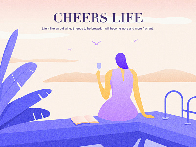 Cheers life app design flat illustration ui web