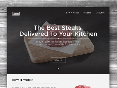 Daily UI – 003 Landing Page 003 dailyui design landing page steak ui ux web