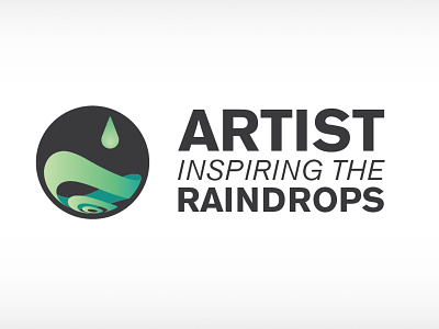 Artists Inspiring the Raindrops logo comp aqua comp dark grey drop fibonacci sequence green lock up logo non profit organization rain raindrops ripple
