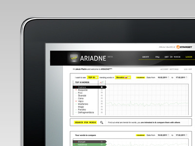 Ariadne UI Dribble ariadne black etarget fresh online stats yellow