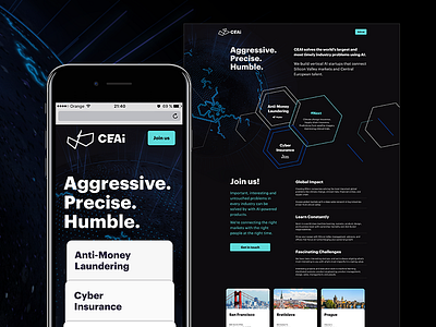 Quick landing page for CEAI ai ceai fluid identity hexagons incubator landing page web webdesign