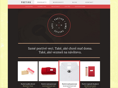 Eshop homepage for Poctivo dark eshop poctivo simple web webdesign