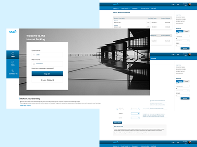 ANZ Net banking bank website net banking ui design ux design visual design web design