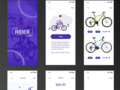 RIDER App design concept UX