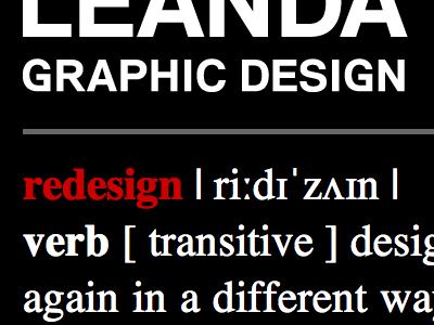 Website Redesign big black red type typography white