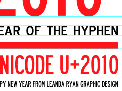 U+2010 Year of the Hyphen black k type red roadway type white