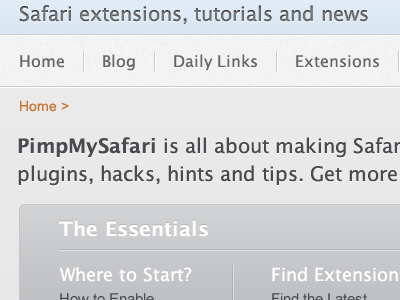 PimpMySafari Redesign grey light