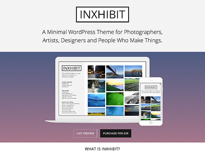 Inxhibit Home Page Updates design gradients theme website wordpress