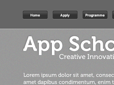 App School app buttons grey museo noise school website