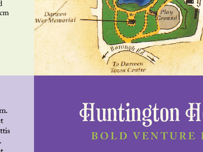 Huntington Heritage Trail caslon leaflet phaeton print purple