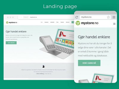 Landing page for mystore.no