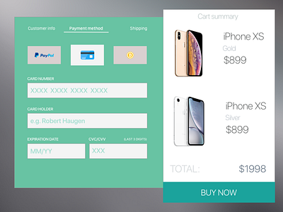 Creditcard Checkout - Dailyui 002 checkout dailyui