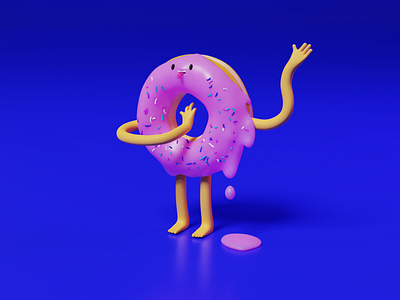 Candy Person 203 3d 3d artist 3d modeling adventure time art blender character donut graphic illustration