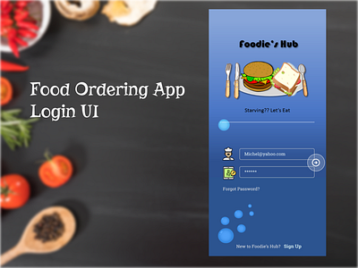 Food Ordering App Login UI android app design android material design ui uidesign