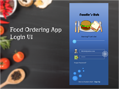 Food Ordering App Login UI