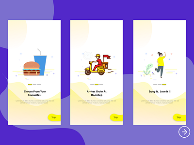 Onboarding screen pack food delivery app food order app onboarding food ordering app onboarding screen onboarding ui restaurant app restaurant app onboarding