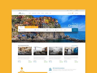 Booking website for my home town Ohrid booking app design flat design illustrations landing page travel app ui ux