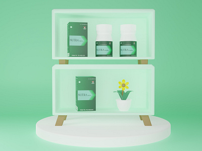 Herbal Medicine Product - 3D Shot branding graphic design illustration
