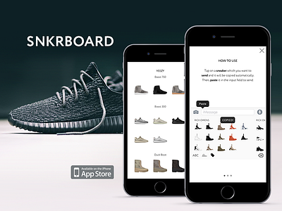 SNKRBOARD application design extension ios keyboard sneakerhead
