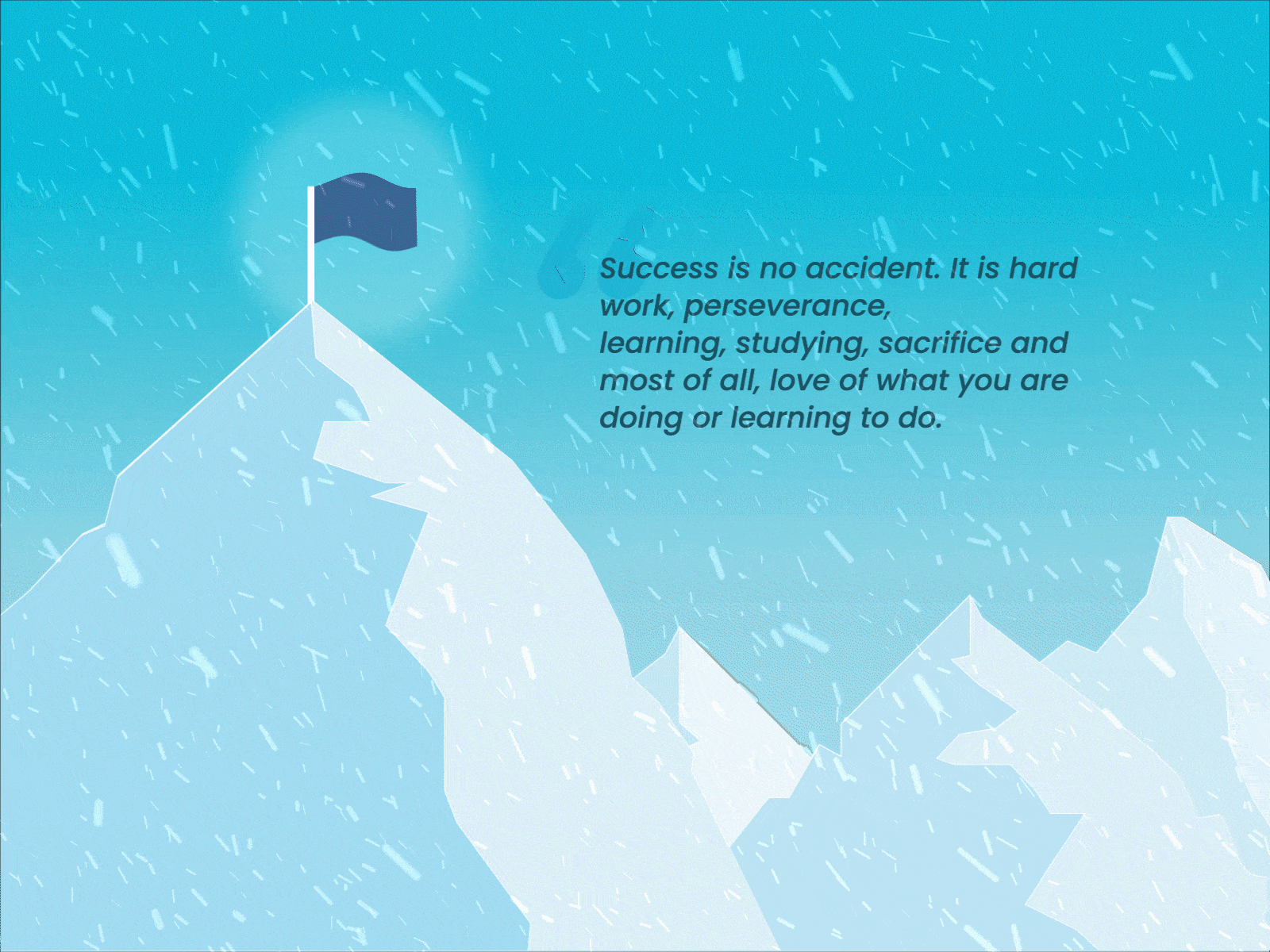 Success after effects animation blue design flag illustration illustrator motivation mountains quote snow success successful vector