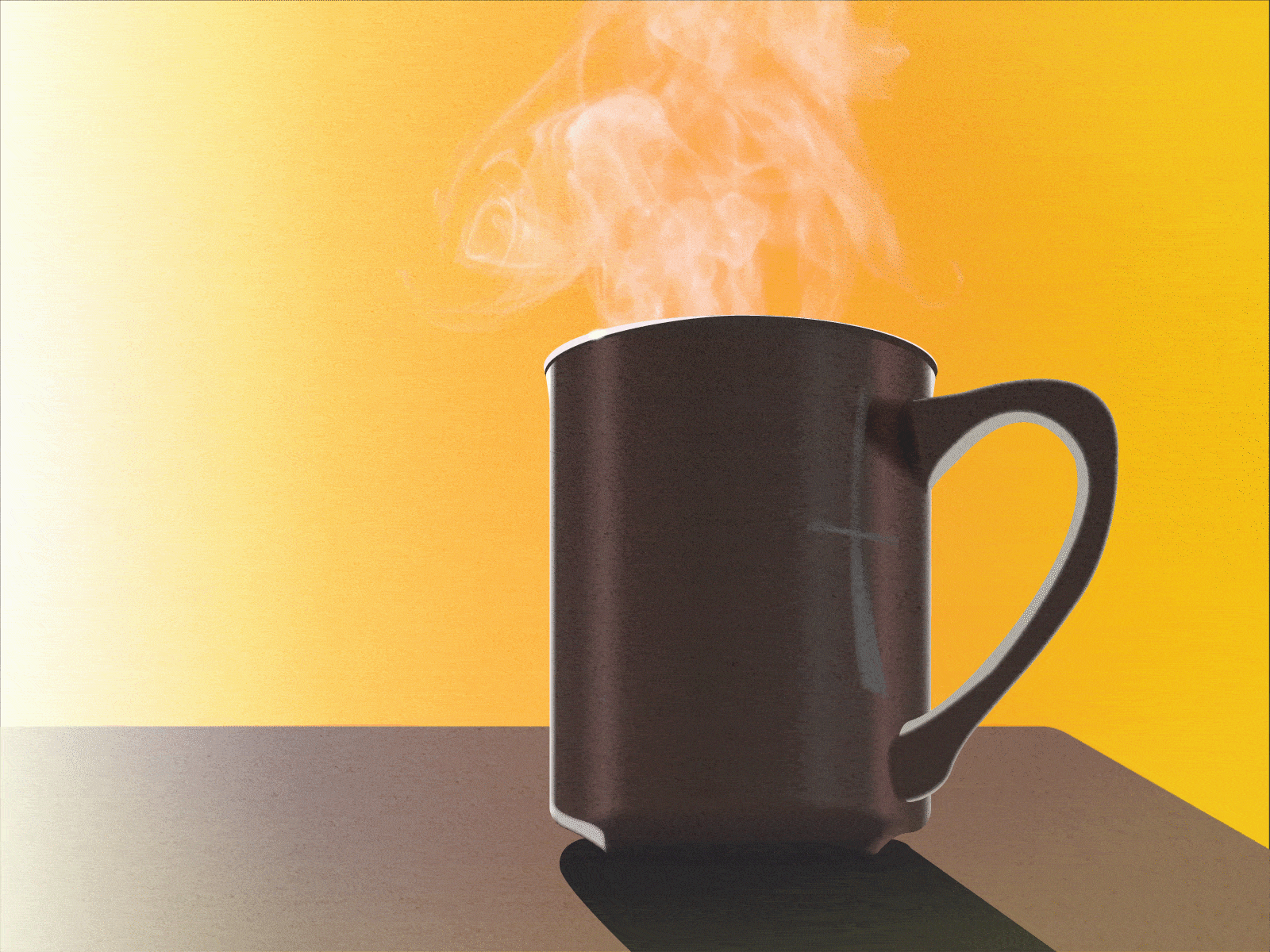 Morning Coffee Mug aftereffects animation brown cinemagraph coffee design flat gif good day good morning illustration illustrator light minimal reference reflection shadow smoke vector yellow